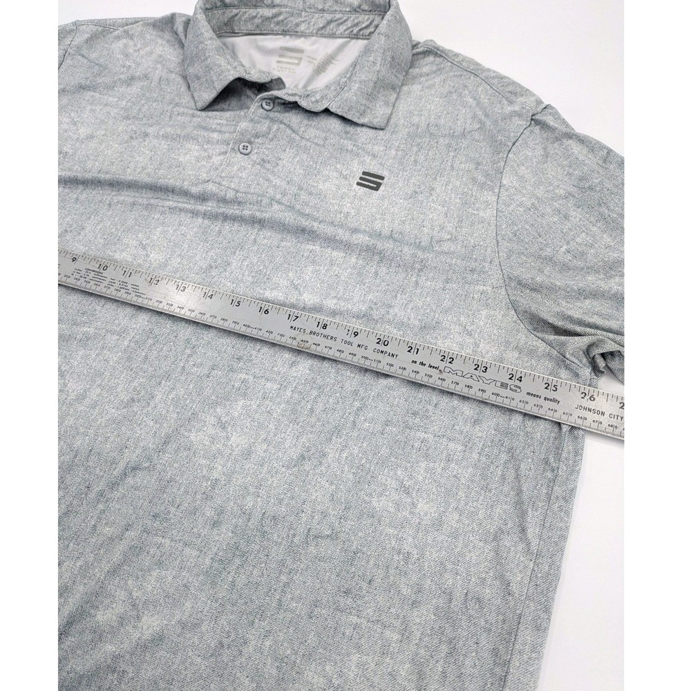 Three Sixty Six Mens 2X Golf Polo Shirt Gray Marbled Dry Fit Performance Stretch